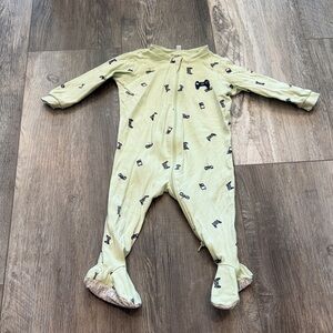 Pekkle Green Baby One Piece with Navy Accents